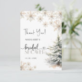 冬のクリスマスブライダルシャワーサンキューカード サンキューカード (スタンド正面)