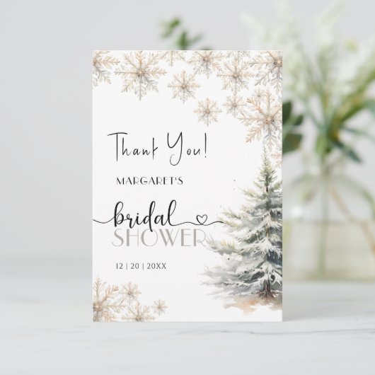冬のクリスマスブライダルシャワーサンキューカード サンキューカード (スタンド正面)