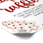 冬のクリスマスベイビーシャワーディーパーラッフルサイン ポスター (角)