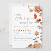 冬のクリスマスベイビーシャワー招待状 招待状 (正面)