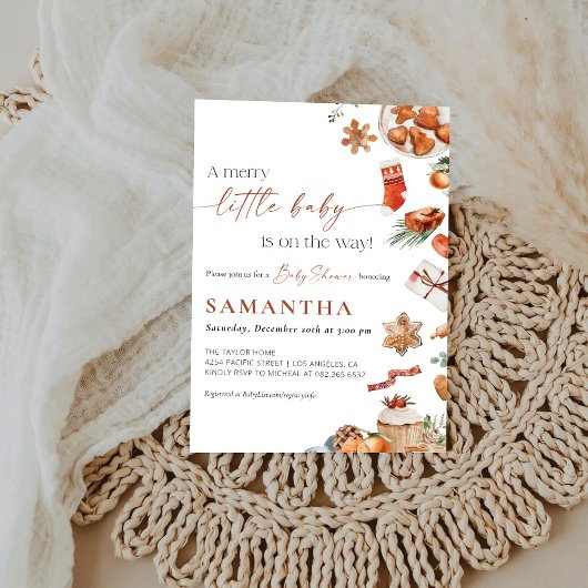 冬のクリスマスベイビーシャワー招待状 招待状