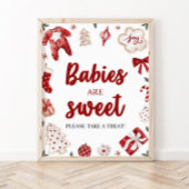 冬のクリスマスベビーは甘い赤ちゃんシャワーのサイン ポスター