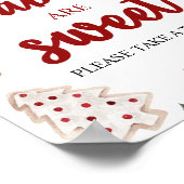 冬のクリスマスベビーは甘い赤ちゃんシャワーのサイン ポスター (角)