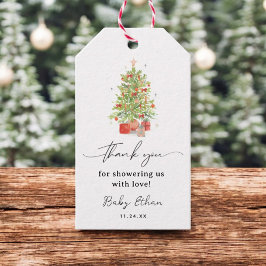冬のクリスマスベビーシャワーありがとう ギフトタグ