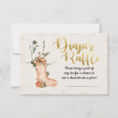 冬のクリスマスベビーシャワーおむつラッフルカード 招待状 (正面)