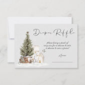 冬のクリスマスベビーシャワーおむつラッフルカード 招待状 (正面)