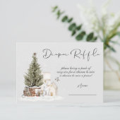 冬のクリスマスベビーシャワーおむつラッフルカード 招待状 (スタンド正面)