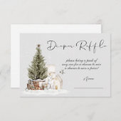 冬のクリスマスベビーシャワーおむつラッフルカード 招待状 (正面/裏面)