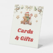 冬のクリスマスベビーシャワーカード&ギフトサイン 台座サイン (正面)