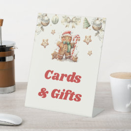 冬のクリスマスベビーシャワーカード&ギフトサイン 台座サイン