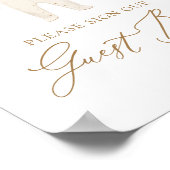 冬のクリスマスベビーシャワーゲストブックサイン ポスター (角)