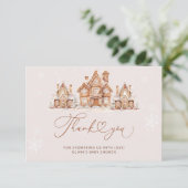 冬のクリスマスベビーシャワーサンキューカード カード (スタンド正面)