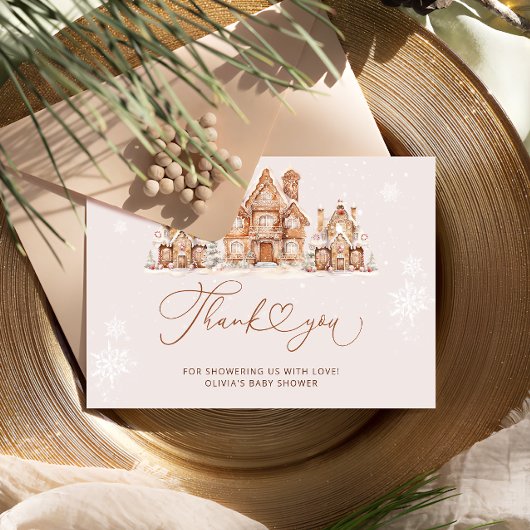 冬のクリスマスベビーシャワーサンキューカード カード