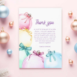 冬のクリスマスベビーシャワーサンキューカード サンキューカード