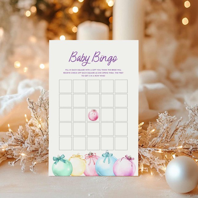 冬のクリスマスベビービンゴゲームカード (Christmas Baby Bingo Card)