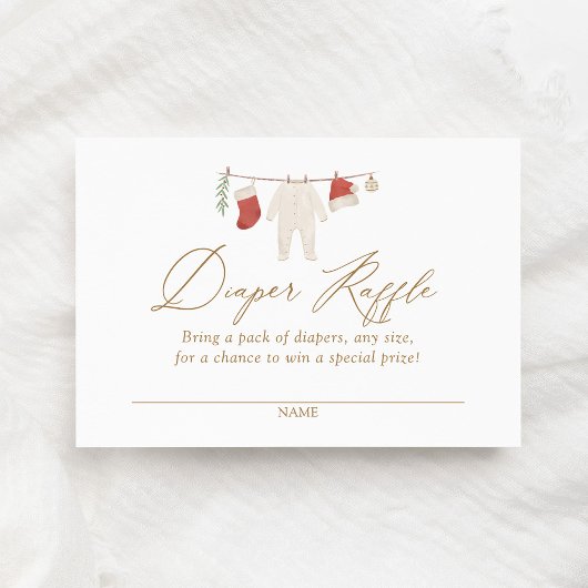 冬のクリスマスベビー服おむつラッフルチケット エンクロージャーカード
