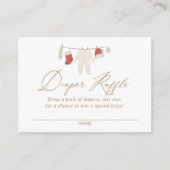 冬のクリスマスベビー服おむつラッフルチケット エンクロージャーカード (正面)