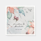 冬のクリスマスホリデーウォーター結婚の色 スタンダードカクテルナプキン (正面)