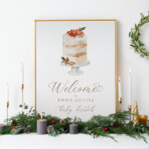 冬のクリスマスホリデーケーキ赤ちゃんシャワー