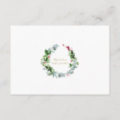 冬のクリスマスホリデーズベビーシャワー エンクロージャーカード (裏面)