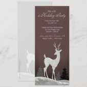 冬のクリスマスホリデーパーティーの招待状（梅） 招待状 (正面/裏面)