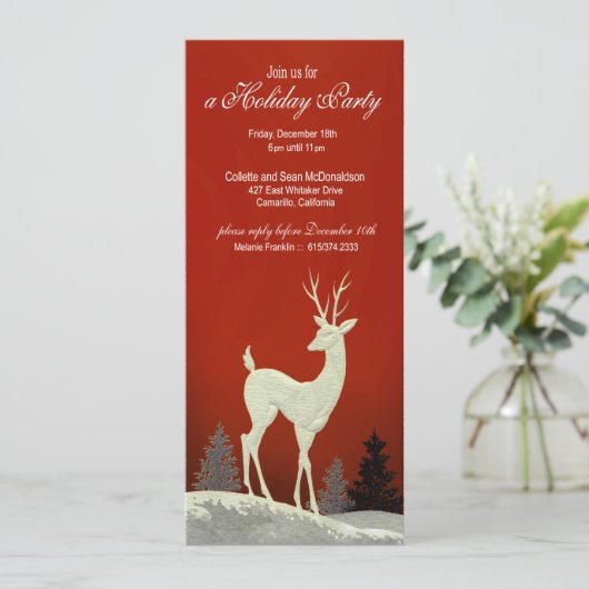 冬のクリスマスホリデーパーティー招待状 招待状 (スタンド正面)