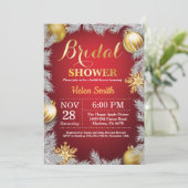 冬のクリスマスホリデーブライダルシャワーの招待 招待状 (スタンド正面)