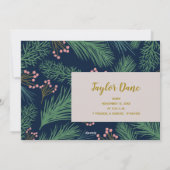 冬のクリスマスホリデー写真の誕生のお知らせ シーズンカード (裏面)