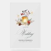 冬のクリスマスホリデー結婚ズ・ウェルカム アクリルサイン (正面)