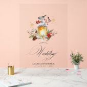 冬のクリスマスホリデー結婚ズ・ウェルカム アクリルサイン (ウェディング)