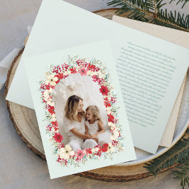 冬のクリスマスポインセチアのアーチ写真 シーズンカード