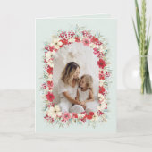 冬のクリスマスポインセチアのアーチ写真 シーズンカード (正面)