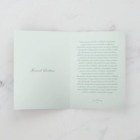 冬のクリスマスポインセチアのアーチ写真 シーズンカード (内部)