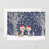 冬のクリスマスポストカードに2匹のオオカミ シーズンポストカード (正面/裏面)