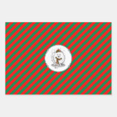 冬のクリスマスポメラニア犬(白)ドッグスカーフ雪 ラッピングペーパーシート (正面3)