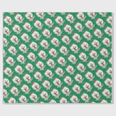 冬のクリスマスポメラニア犬（白）ドッグスカーフ雪 ラッピングペーパー (フラット)