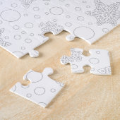 冬のクリスマスポメラニア犬（白）犬かわいい雪 ジグソーパズル (側面)