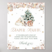 冬のクリスマスポーラーベアーオムツラッフル ポスター (正面)