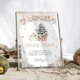 冬のクリスマスポーラーベアーオムツラッフル ポスター