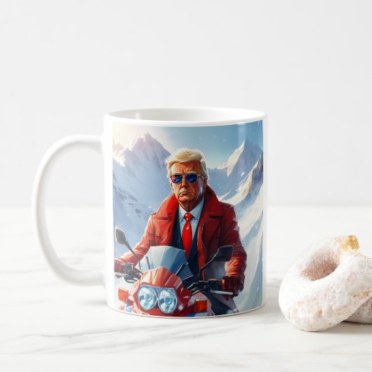 冬のクリスマスマガでトランプライディングバイク コーヒーマグカップ (ドーナツ)
