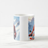 冬のクリスマスマガでトランプライディングバイク コーヒーマグカップ (中央)