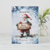 冬のクリスマスメリーサイン入りサンタ シーズンカード (スタンド正面)