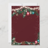 冬のクリスマスライト雪のように松の赤ちゃんシャワー 招待状 (裏面)