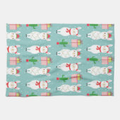 冬のクリスマスラマス |休日 キッチンタオル (横)