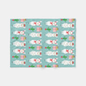 冬のクリスマスラマス |休日 フリースブランケット (正面(横))