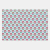 冬のクリスマスリースと弓レトロインスパイア ラッピングペーパーシート (正面3)