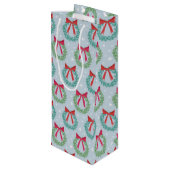 冬のクリスマスリースと弓レトロインスパイア ワインギフトバッグ (裏面アングル)