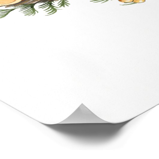 冬のクリスマスリースベビーシャワーウェルカム ポスター (角)