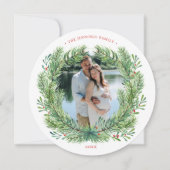 冬のクリスマスリース写真 シーズンカード (正面)