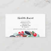 冬のクリスマスリース水カラーイベントプランナー 名刺 (裏面)